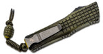 Microtech 142-DR12APFOGG Frag Off Series Combat Troodon AUTO OTF Knife 3.75" Apocalyptic Serrated Double Edge Dagger Blade, Grenade Green Aluminum Handle with Bead