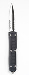 Microtech 122II-5s Ultratech OTF AUTO 3.46" Satin D/E Partial Serrated Blade, Black Handle