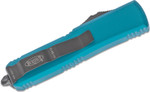 Microtech 231-1TQ UTX-85 AUTO OTF 3" Black Drop Point Plain Blade, Turquoise Aluminum Handles