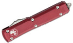 Microtech 121-10MR Ultratech AUTO OTF Knife 3.46" Stonewashed Drop Point Plain Blade, Merlot Red Aluminum Handles