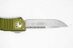 Microtech 143-10OD Combat Troodon AUTO OTF Knife 3.75" Stonewashed Drop Point Plain Blade, OD Green Aluminum Handle