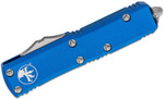 Microtech 232-10BL UTX-85 AUTO OTF Knife 3" Stonewashed Double Edge Dagger Blade, Blue Aluminum Handles