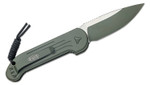 Microtech 135-1COD LUDT AUTO 3.375" OD Green Cerakote Drop Point Plain Blade, OD Green Cerakote Aluminum Handles