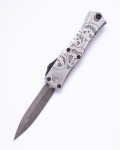 Microtech Hera¬Æ II Mini D/E Signature Series Brushed Metal Jack-o'-Lantern (1702M-1BMHWJLS)