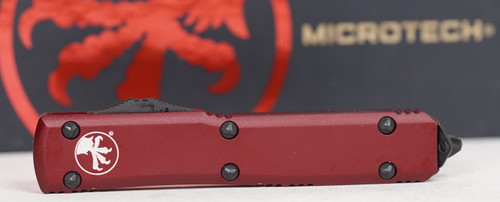 Microtech 122-1MR Ultratech AUTO OTF Knife 3.46" Black Double Edge Dagger Blade, Merlot Aluminum Handle