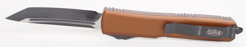 Microtech 123-1TA Ultratech AUTO OTF Knife 3.46" Black Tanto Plain Blade, Tan Aluminum Handle