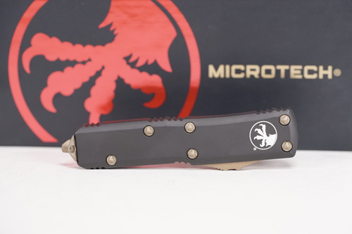 Microtech 231-13AP UTX-85 AUTO OTF Knife 3" Apocalyptic Bronze, Black Aluminum Handles