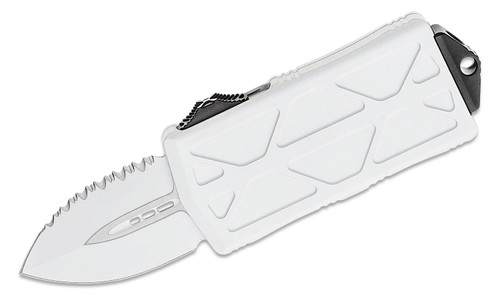 Microtech 157-3ST Stormtrooper Exocet OTF Money Clip AUTO Knife 1.98" White Plain/Serrated Double Edge Blade and Aluminum Handles