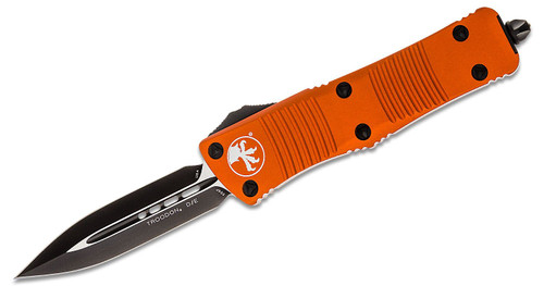 Microtech 138-1OR Troodon AUTO OTF Knife 3.06" Black Double Edge Dagger Blade, Orange Aluminum Handle