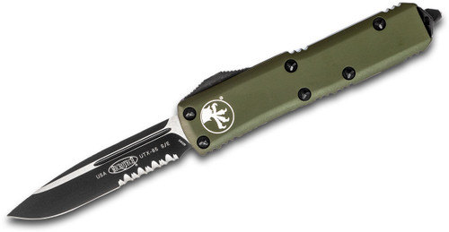 Microtech 231-2OD UTX-85 AUTO OTF Knife 3" Black Combo Blade, OD Green Aluminum Handles