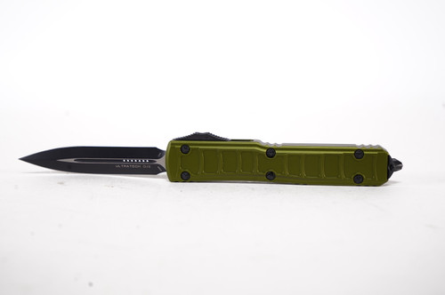 Microtech 122II-1ODS Ultratech Signature Series AUTO OTF Knife 3.46" Double Edge Black Blade, Step Side OD Green Handle 