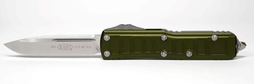 Microtech 231II-10ODS UTX-85 II AUTO OTF Knife 3" Stonewashed Drop Point Plain Blade, OD Green Machined Aluminum Handles