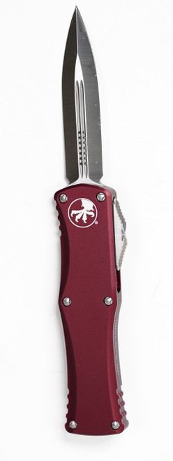 Microtech 702-4MR Hera OTF AUTO Knife 3.125" Satin Plain Blade, Merlot Aluminum Handles