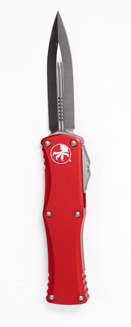 Microtech 702-4RD Hera OTF AUTO Knife 3.125" Satin Plain Blade, RED Aluminum Handles