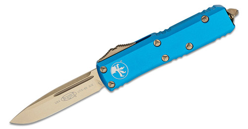 Microtech 231-13BL UTX-85 S/E Bronze w/ Blue Handle