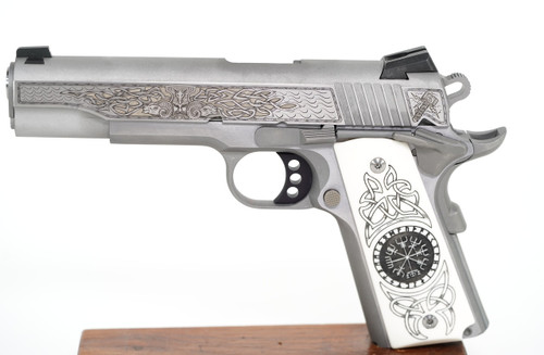 Colt Delta Elite Thor 10mm Silver Engraved Slide White Engraved Grips