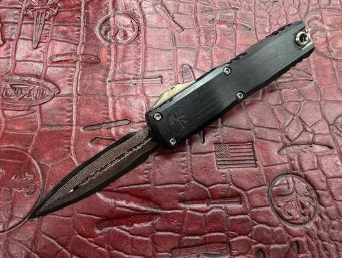 MARFIONE SELECT UTX-85 ETCHED COPPERMAI DAMASCUS ‚Äì HEFTED BLACK AL HANDLE/BRONZED HARD CUT HARDWARE/BRONZE TI ACCENT (1232-16MS1)