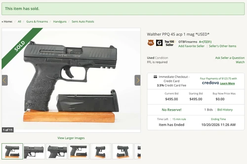 WALTHER  PPQ (#FCD7167) - GUN BROKER PAYMENT