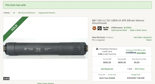 B&T USA SD12809 (sn:US226785) - GUN BROKER PAYMNET