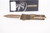Microtech 142-15APABS Combat Troodon Signature Series AUTO OTF 3.75" Bronze Double Edge Dagger Blade, Antique Bronze Aluminum Handles