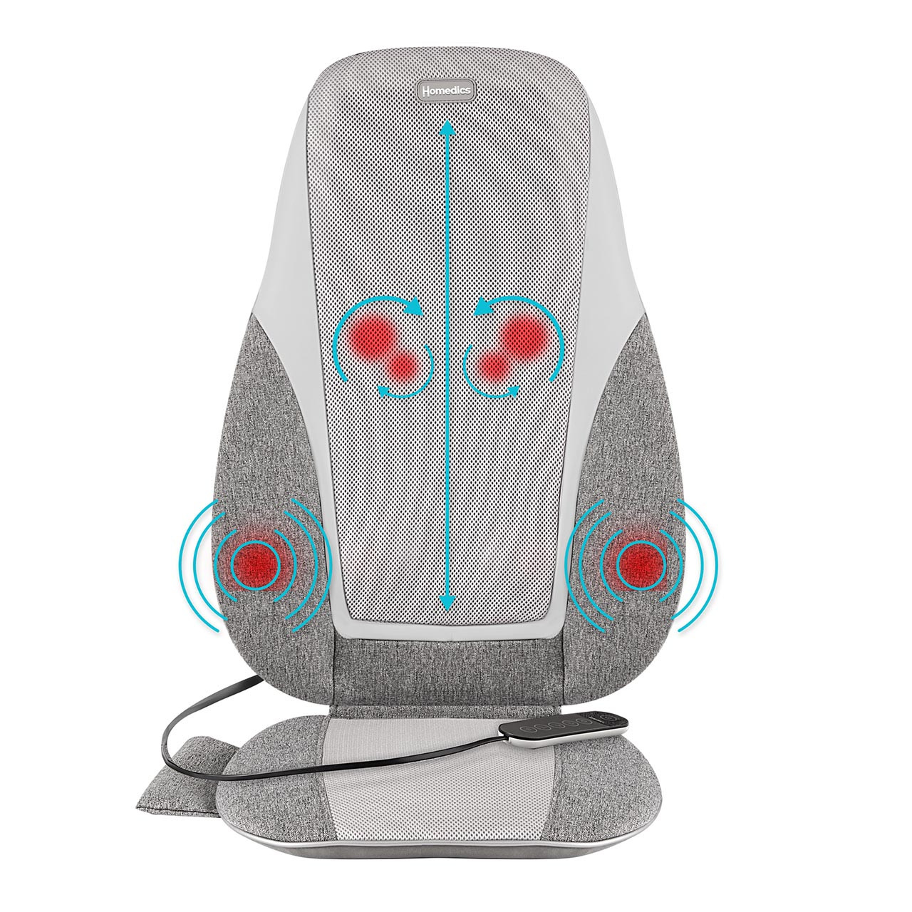Shiatsu + Kneading & Vibration Massage Cushion with Heat - Homedics