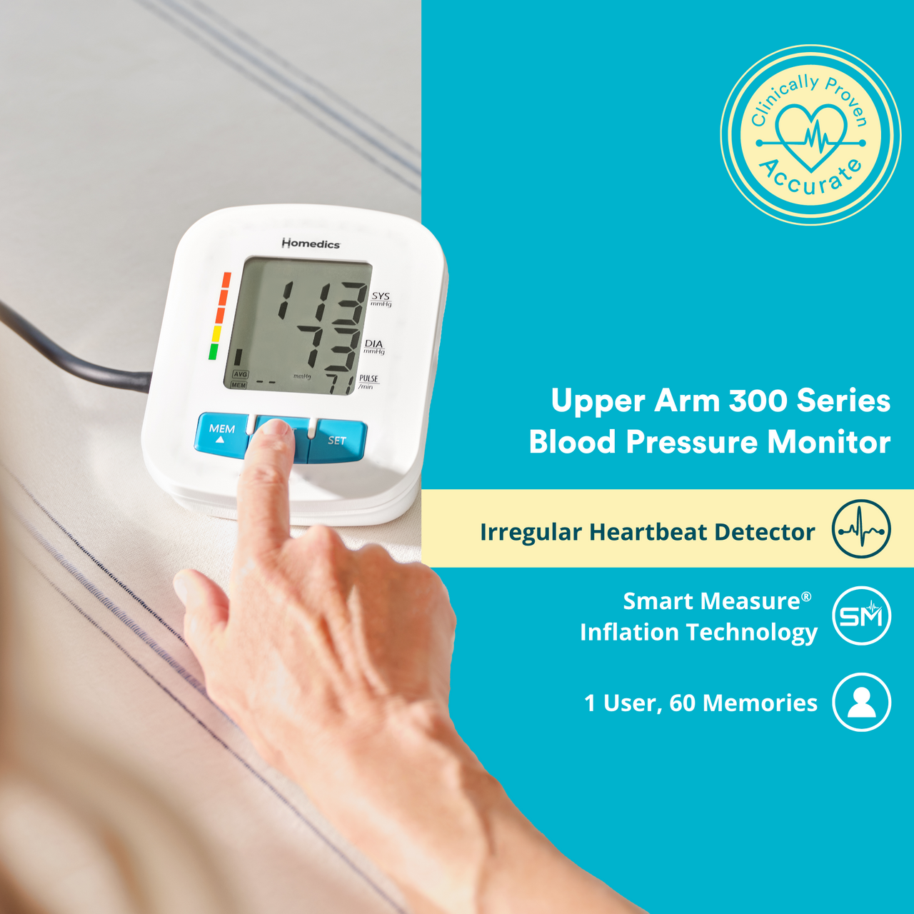 Homedics® 5-Day Trend-at-a-Glance Arm 700 Series Blood Pressure Monitor