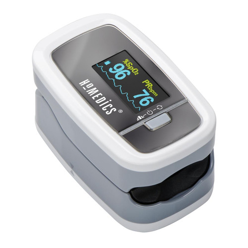 Angled view of the Homedics Premium Pulse Oximeter