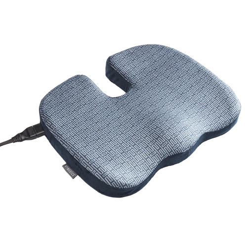 Angled view of the Homedics Contoured Seat Cushion with Heat