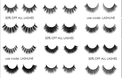 50% off all LASHES. 7 DAY SALE