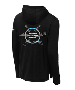 Hooded Tri-Blend Wicking Long Sleeve T-Shirt - PES Logo Hooded Tri-Blend Wicking Long Sleeve T-Shirt - PES Logo