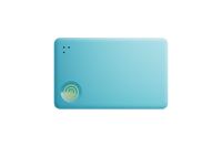A front-facing image of a Life360 Tile Slim - Aqua Lemon