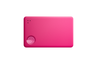 A front-facing image of a Life360 Tile Slim - Pink Punch