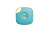 A front-facing image of a Life360 Tile - Aqua Lemon