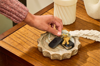 Image of Tile Pro- Black on a keychain in a bowl