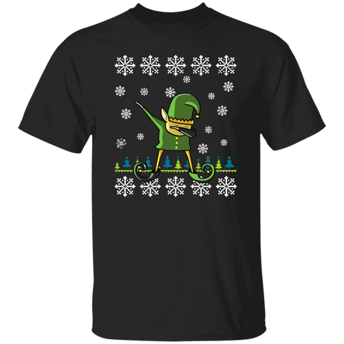 Elf Dabbing Christmas Holiday Funny Sweater Style Unisex T-Shirt