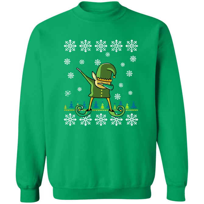 Elf Dabbing Christmas Holiday Funny Sweater Style Ugly Christmas Sweater