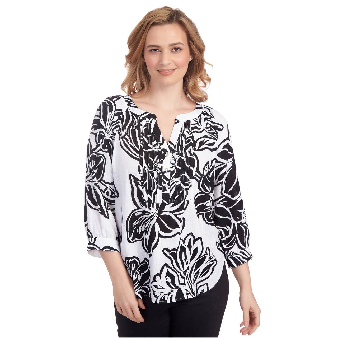 Women's Easy Island Floral Linen Top