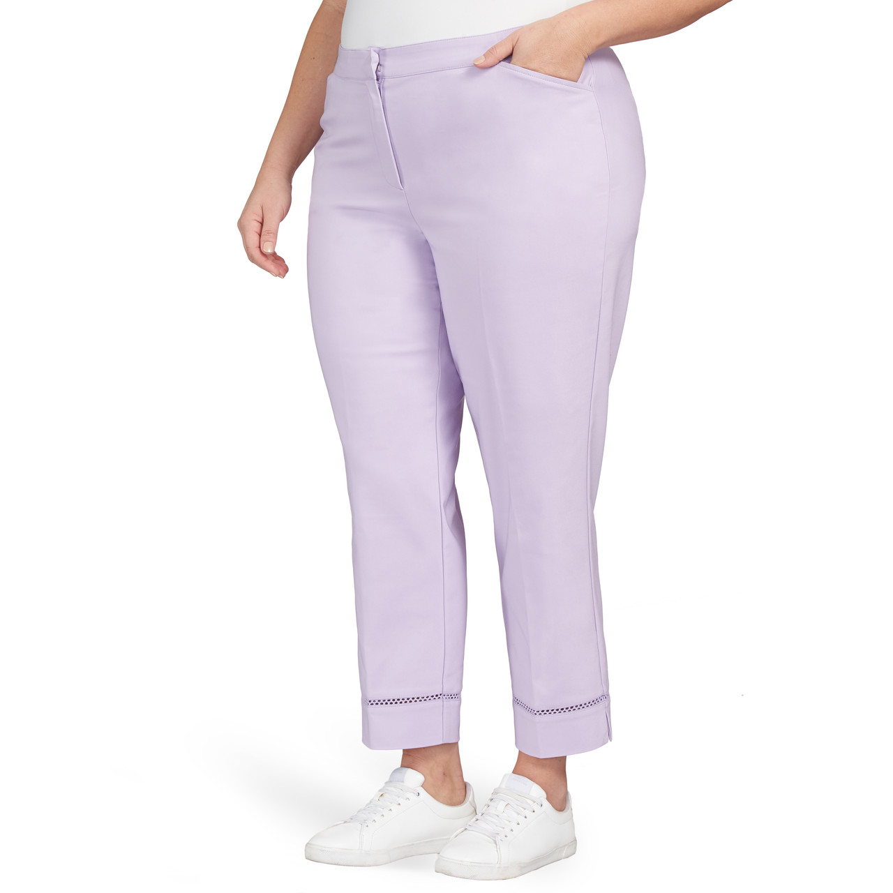 Ankle pants with elastic at the top purple  YOKKO