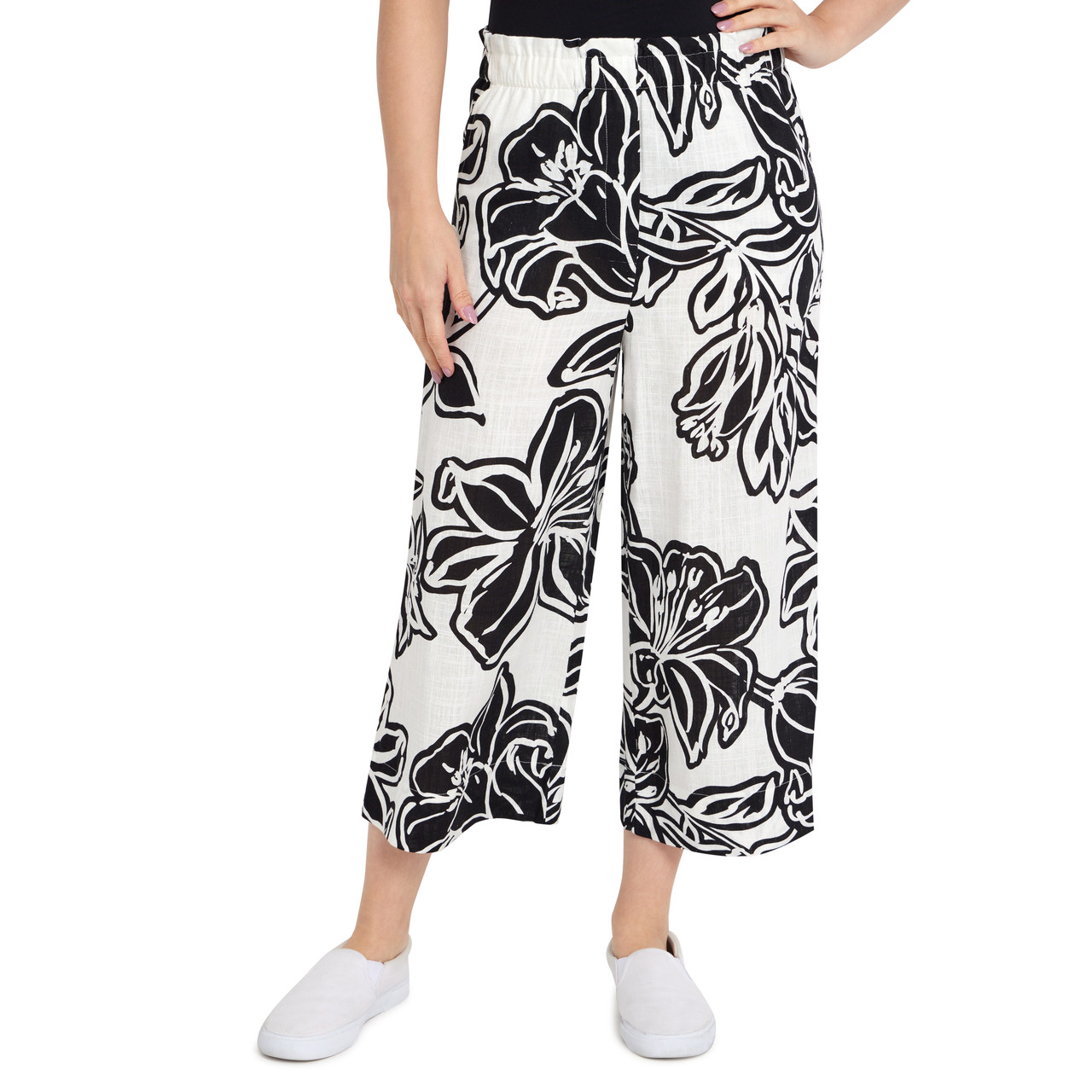 Petite Women's Relaxed Floral Linen Pant | Ruby Rd.