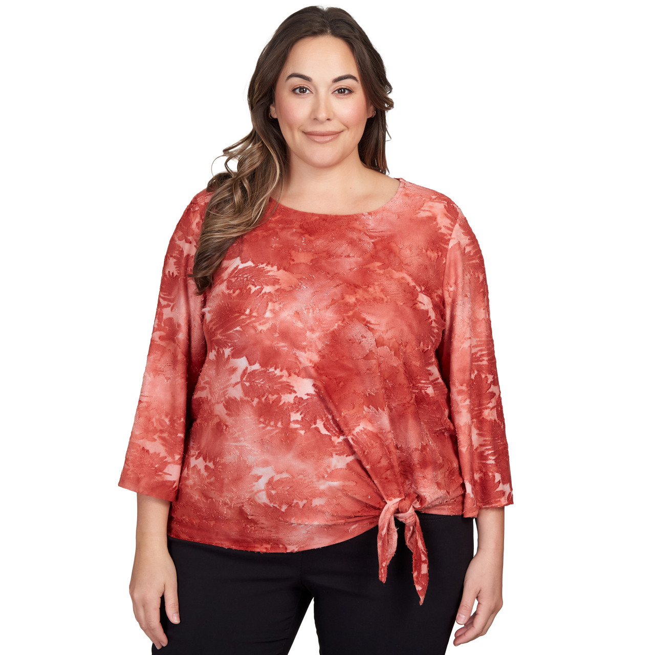 Ruby Rd. Women's Tropical Tie Dye Print Tee