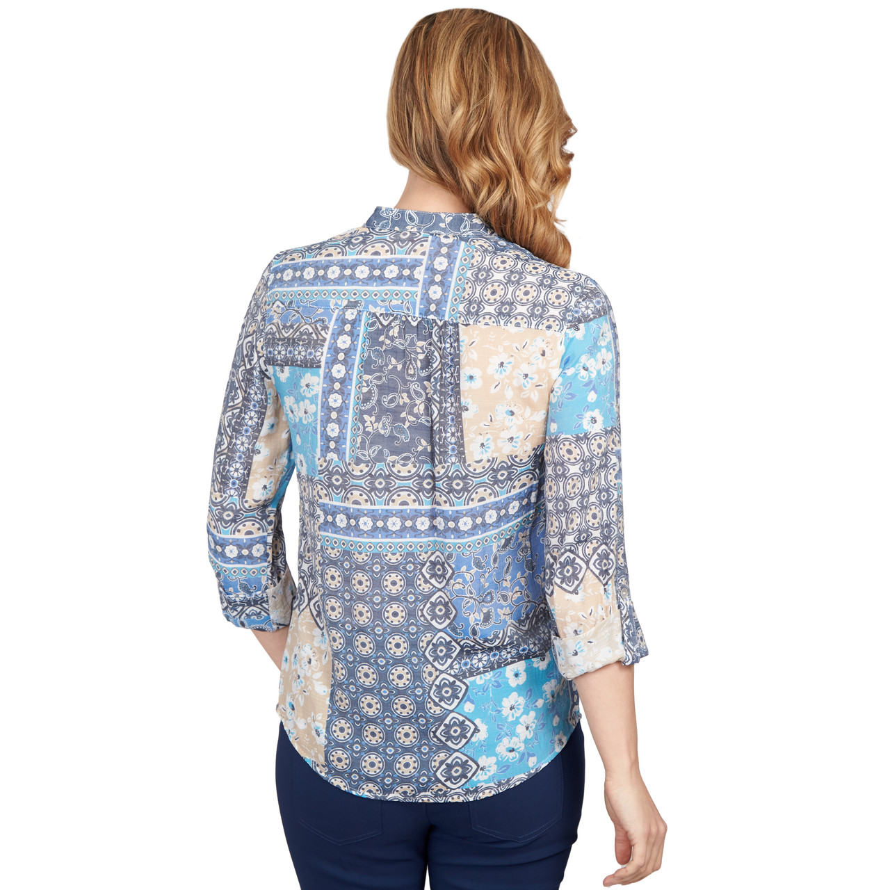 Women's Paisley Patchwork Print Button Front Top | Ruby Rd.