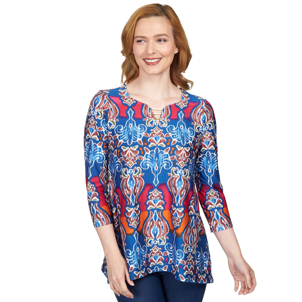 Women's Ornamental Border Print Knit Top | Ruby Rd.