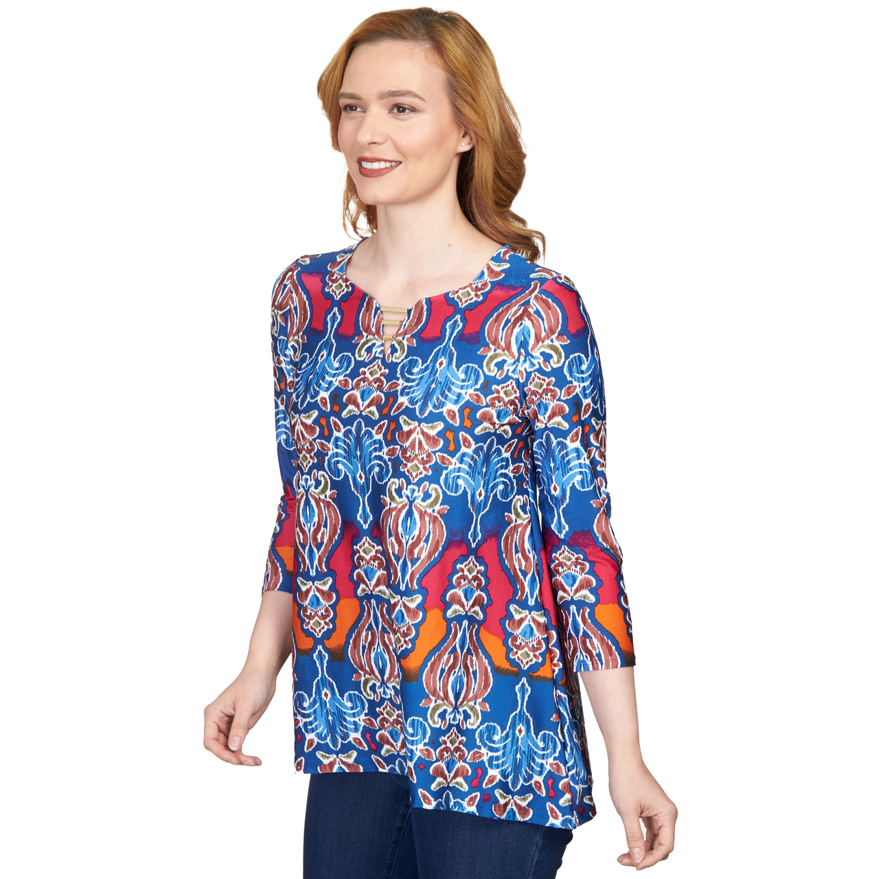 Women's Ornamental Border Print Knit Top | Ruby Rd.