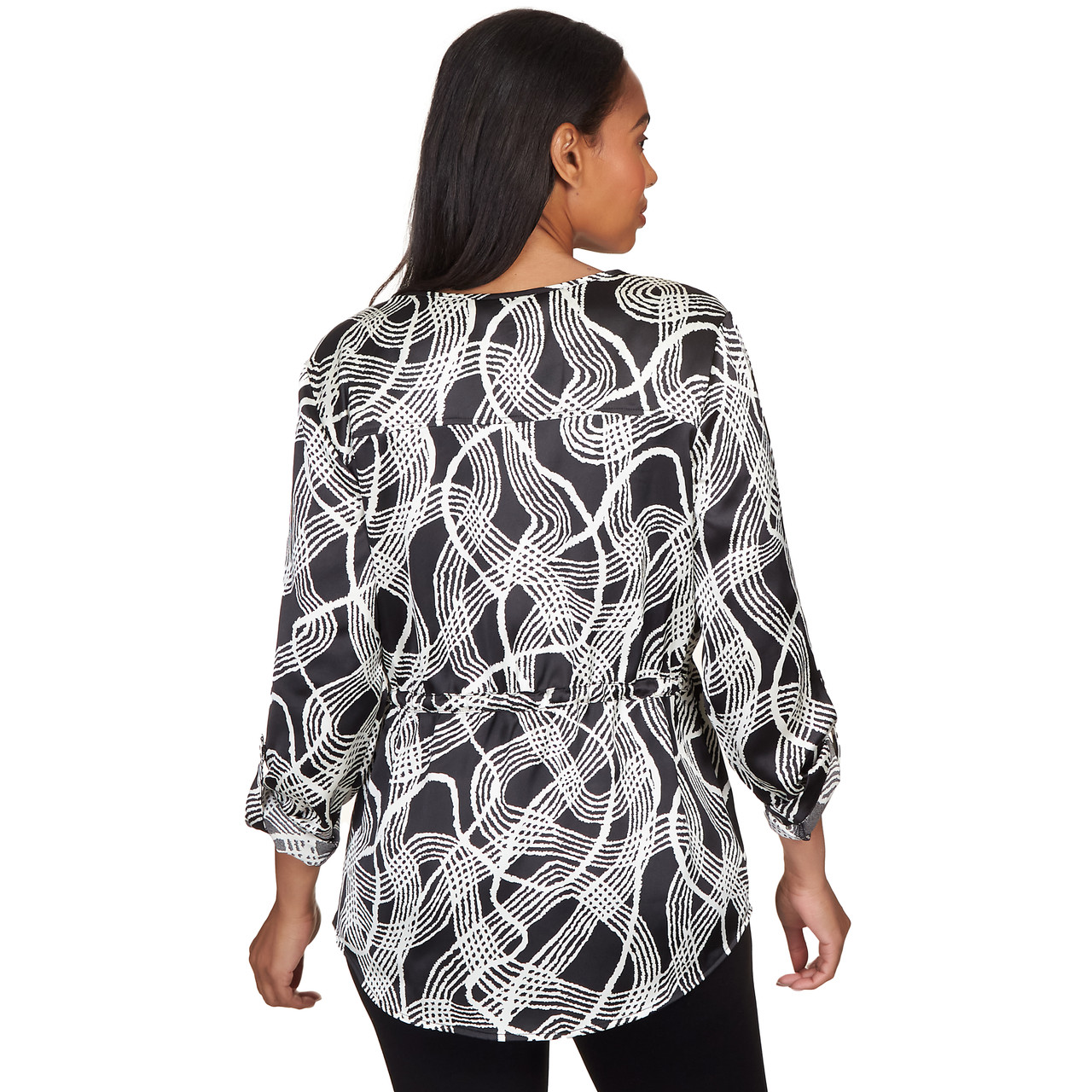 Petite Women's Button Front Anorak Swirl Print Jacket | Ruby Rd.