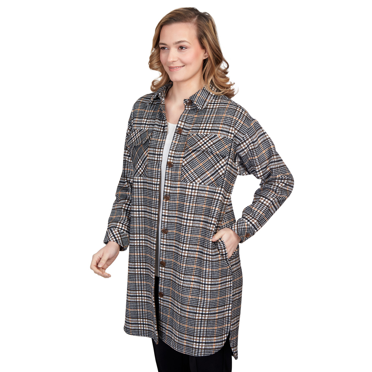 Dropship Women Flannel Plaid Long Sleeve Hooded Shirt Jacket to Sell Online  at a Lower Price | Doba