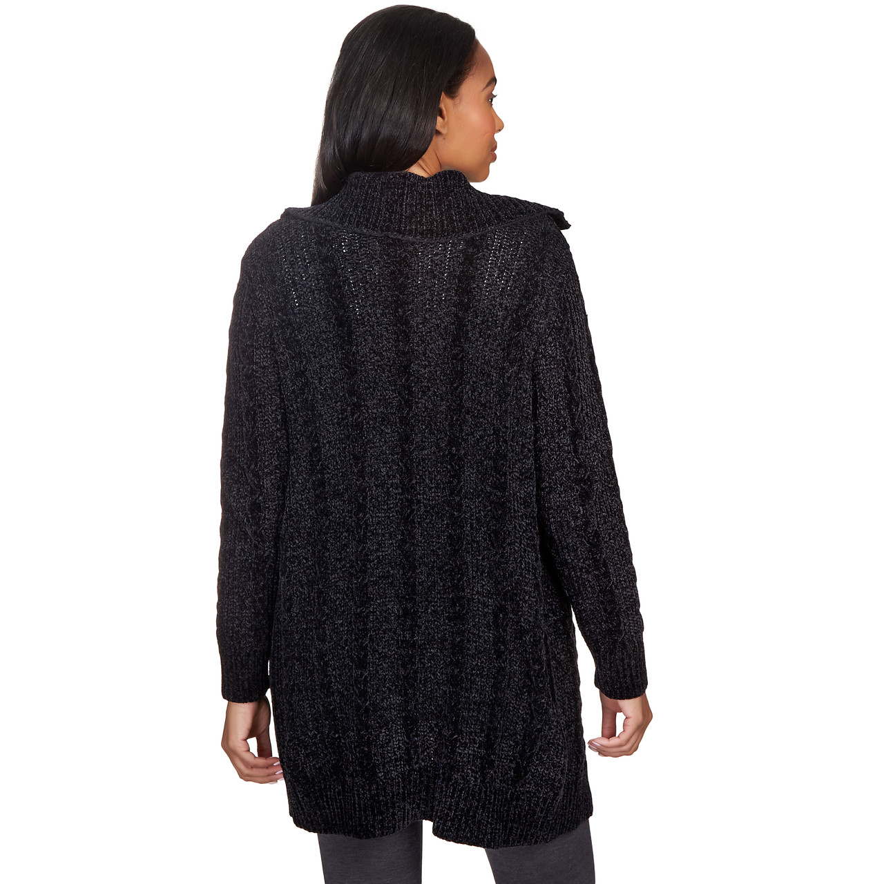 Women's Lustre Chenille Cardigan - Frosted Plum - 1x - Plus Size