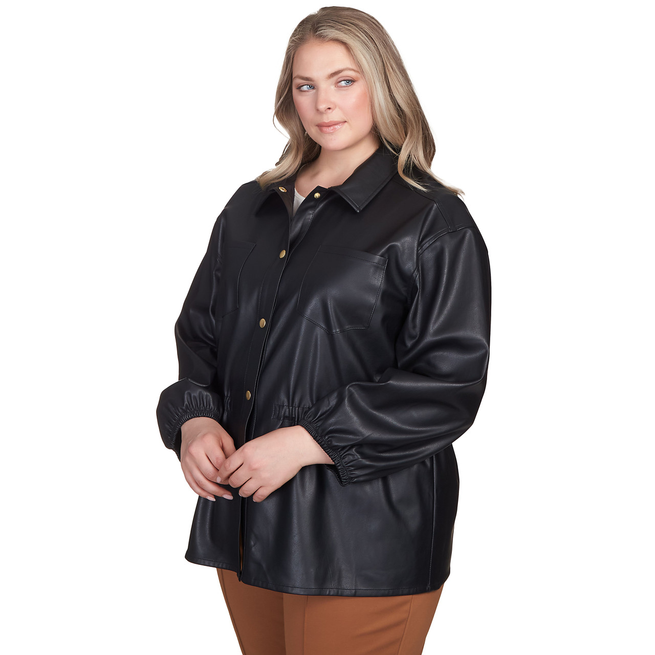 Cole Haan Women's Plus Size Scuba Leather Jacket | Zooloo Leather