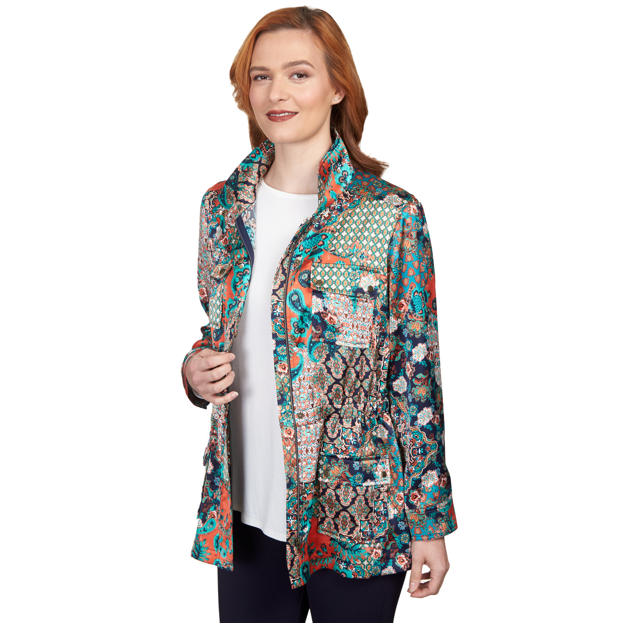 Women's Paisley Patchwork Fitted Jacket