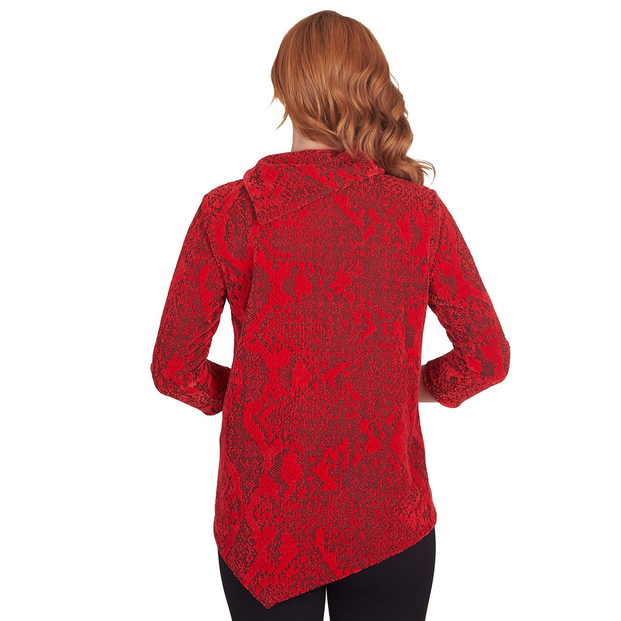 Women's Chenille Snakeskin Jacquard Top