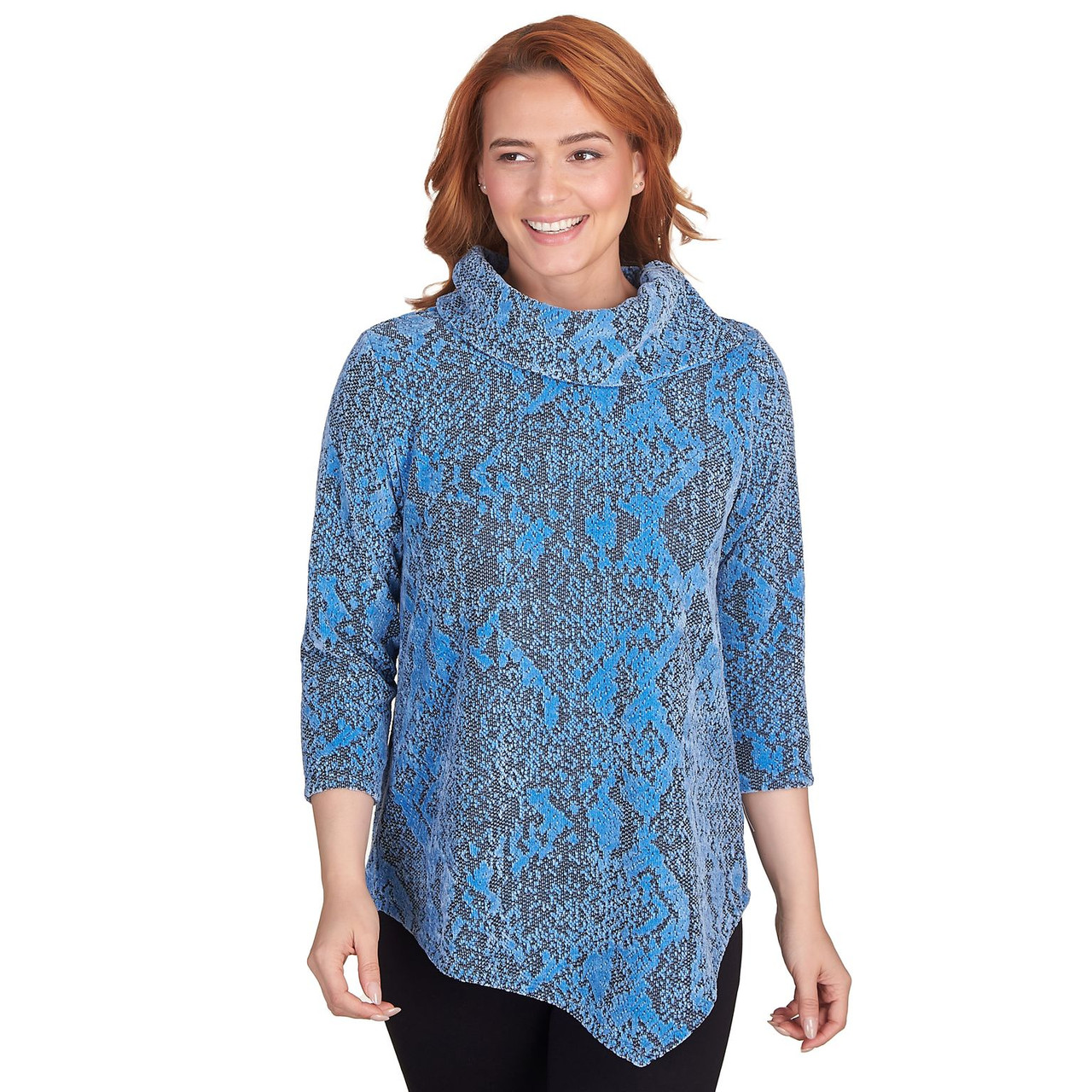 Women's Chenille Snakeskin Jacquard Top